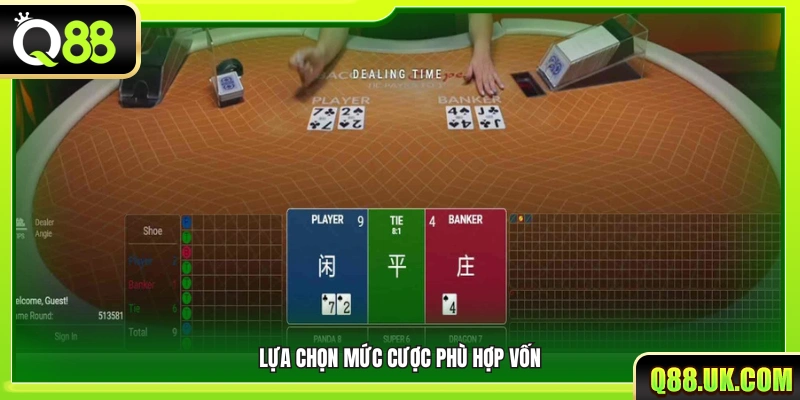 Người chơi thiết lập hạn mức cược phù hợp vốn đang có