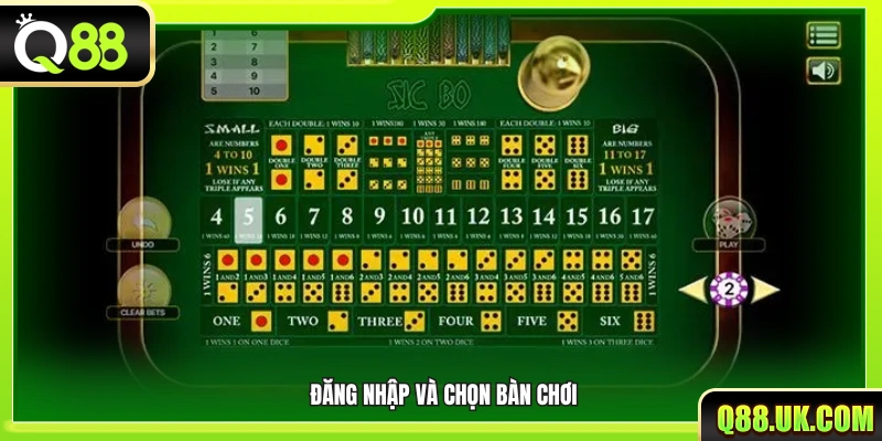 Đăng nhập vào tài khoản rồi chọn bàn chơi phù hợp